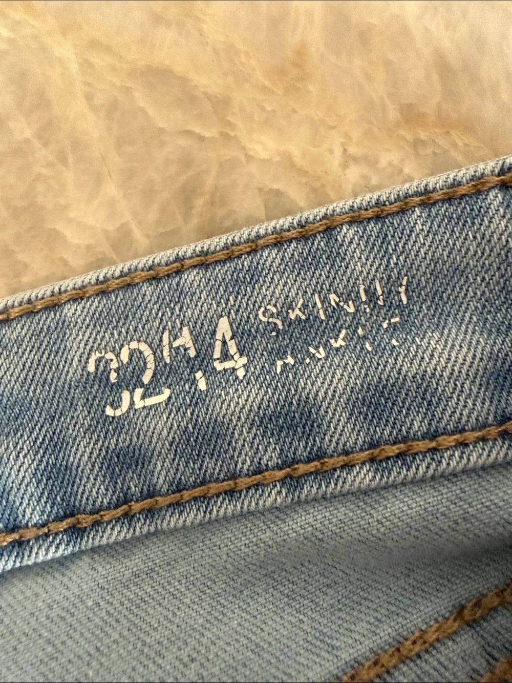 a.n.a Light Blue Embroidered Floral Skinny Ankle Raw Hem Stretch Denim Jeans 14 - Picture 8 of 8